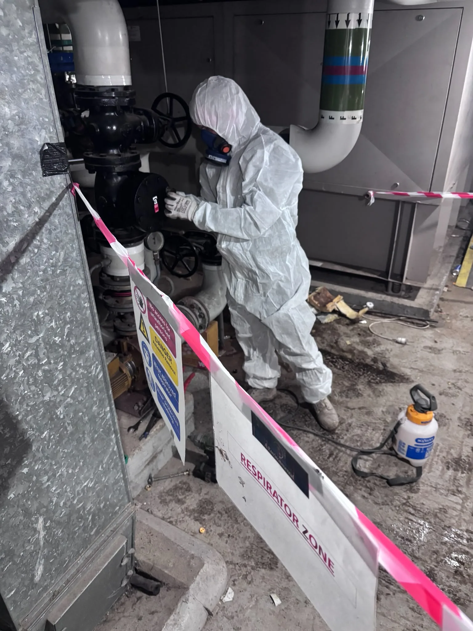 Asbestos artex removal from concrete soffit in Deptford